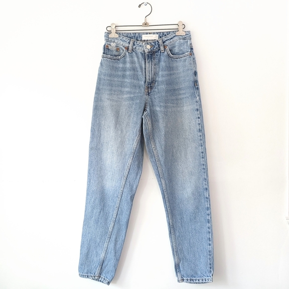 Topshop Women's Mom Jeans In Bleach Finish ~ Size 26 X 30 - Picture 2 of 11